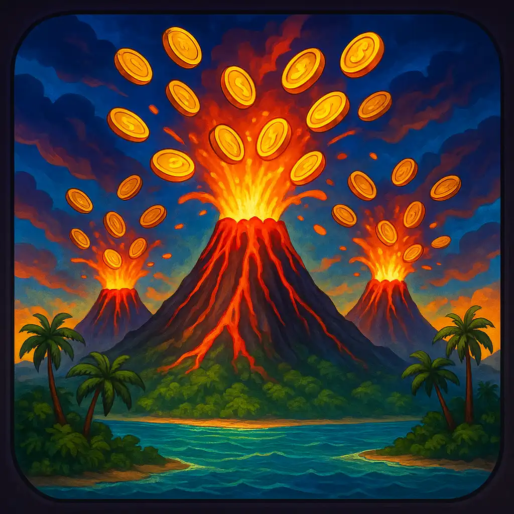 3 Coin Volcanoes slot game cover art