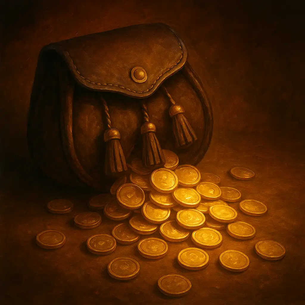 Golden coins spilling from a sporran symbolising weekend cashback rewards